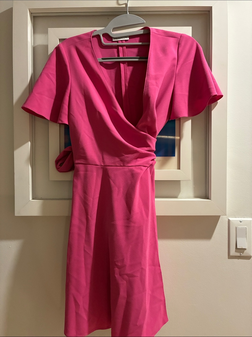 RED Valentino Hot Pink Wrap-Style Mini Dress